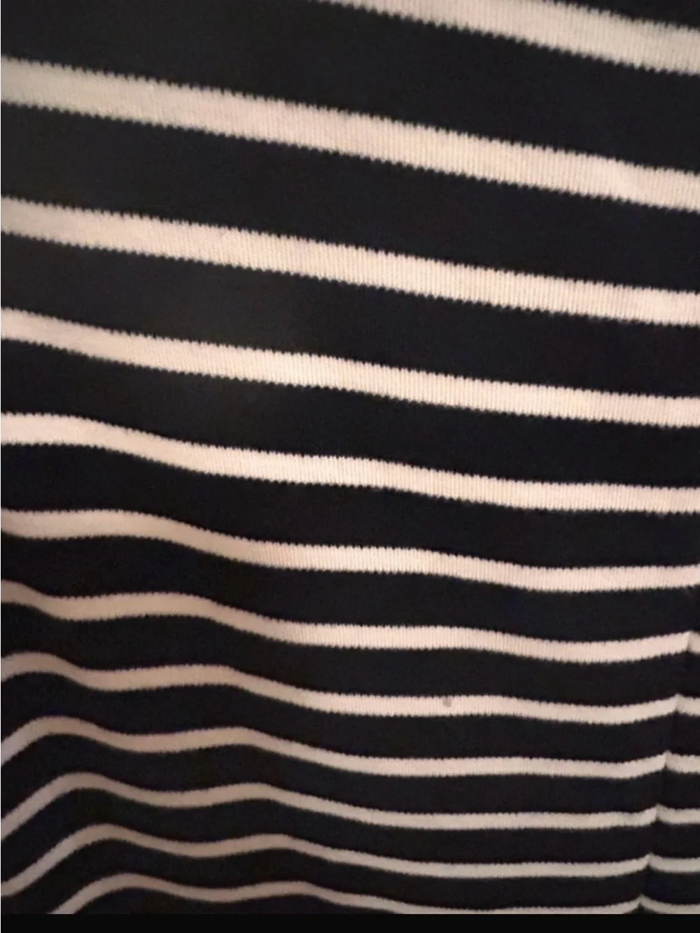 Talbots Black and White Striped Midi Dress